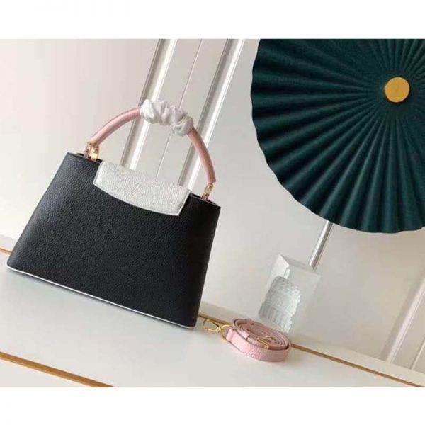 Louis Vuitton LV Women Capucines PM Handbag Taurillon Leather-Black (3)