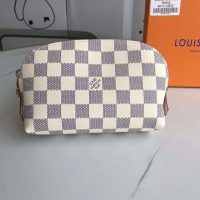 Louis Vuitton LV Women Cosmetic Pouch Damier Azur Canvas-Grey