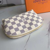 Louis Vuitton LV Women Cosmetic Pouch Damier Azur Canvas-Grey