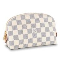 Louis Vuitton LV Women Cosmetic Pouch Damier Azur Canvas-Grey