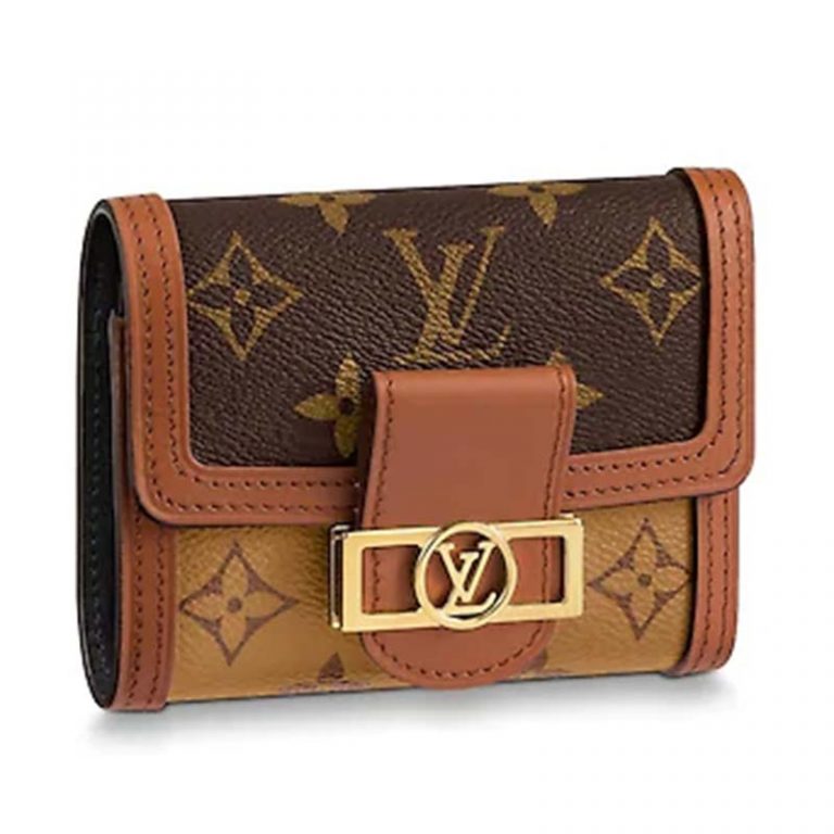 Louis Vuitton LV Women Dauphine Compact Wallet Monogram CanvasBrown LULUX
