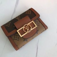 Louis Vuitton LV Women Dauphine Compact Wallet Monogram Canvas-Brown