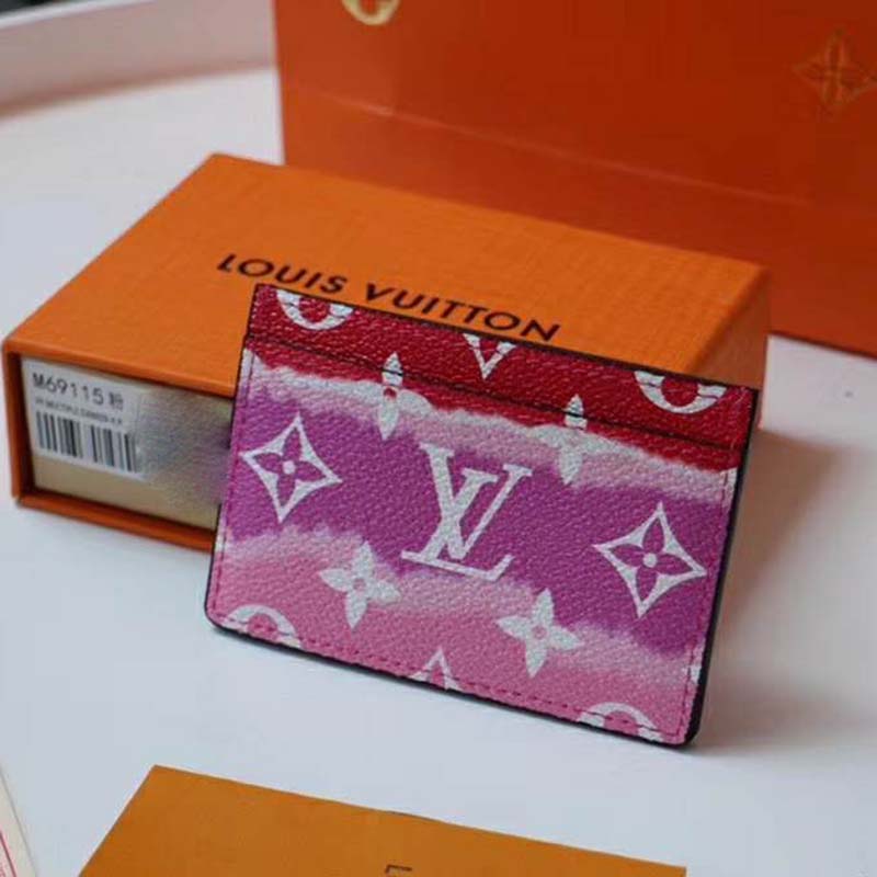 Louis Vuitton Pink/Red Coated Canvas Escale Card Holder