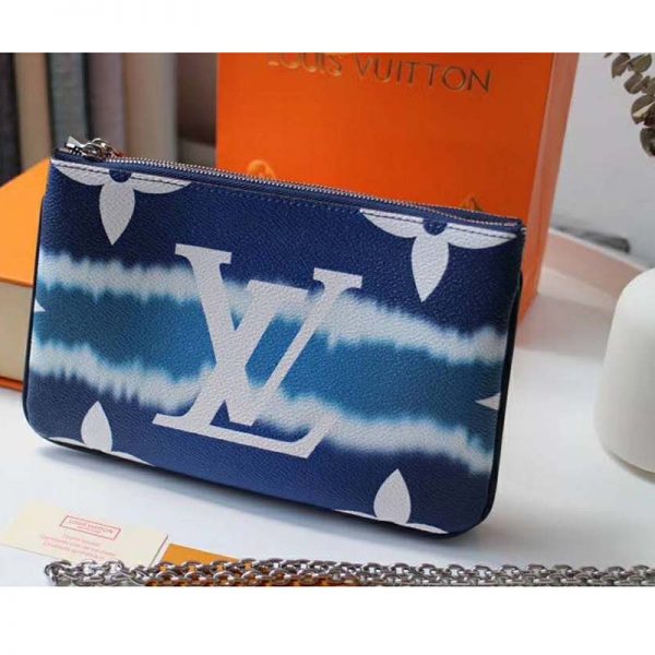 Louis Vuitton LV Women LV Escale Pochette Double Zip-Blue (4)