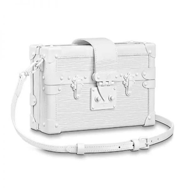 Louis Vuitton LV Women Petite Malle Handbag Epi Leather-White