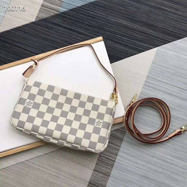 Louis Vuitton LV Women Pochette Accessoires Zippy Wallet Damier Azur Canvas (5)