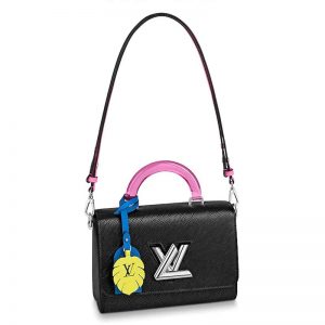 Louis Vuitton LV Women Twist MM Deep-Dyed Epi Leather-Black