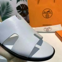 Hermes Men Izmir Sandal in Calfskin with Iconic “H”-White