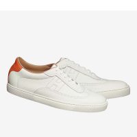 Hermes Women Quicker Sneaker Calfskin Print Iconic “H”-White