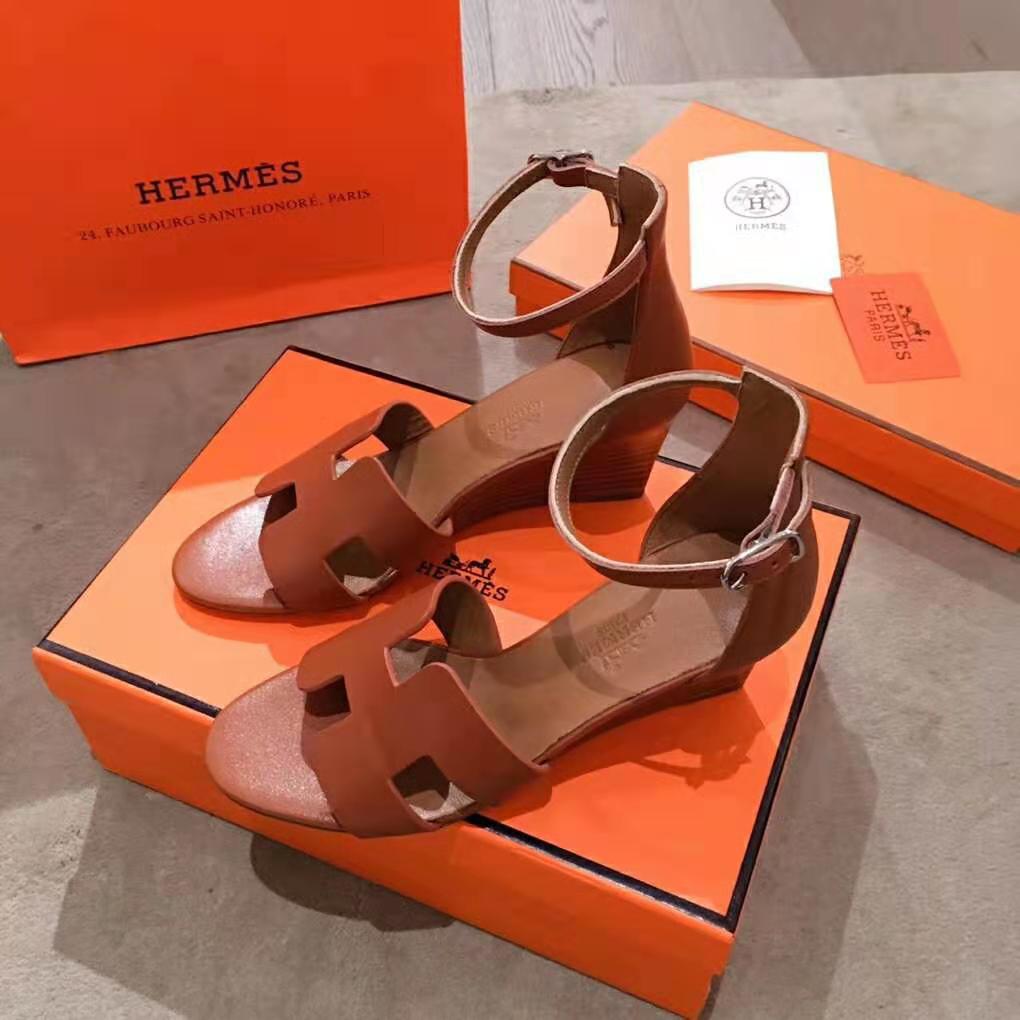 hermes h sandals tan