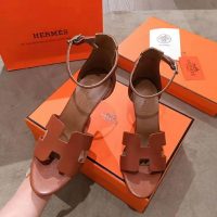 Hermes Women Legend Sandal in Calfskin with Iconic “H” Cut-Out and Thin Ankle Strap 7