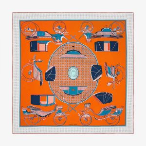 Hermes Women Les Voitures A Transformation Scarf 90