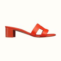 Hermes Women Oasis Sandal Calfskin Iconic “H” 5.6cm Heel-Red