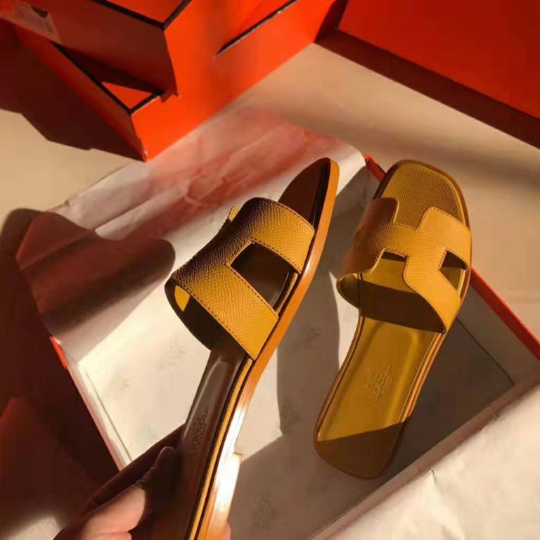 hermes yellow oran sandals