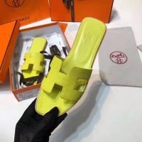 Hermes Women Oran Sandal Patent Calfskin Iconic “H”-Yellow