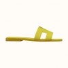 Hermes Women Oran Sandal Patent Calfskin Iconic "H"-Yellow