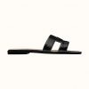Hermes Women Oran Sandal in Smooth Mississippiensis Alligator with Iconic "H" Cut-Out