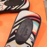 Hermes Women Oran Sandal Suede Goatskin Palladium Plated Studs Iconic "H" - Image 10