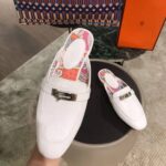 Hermes Women Oz Mule Goatskin "Brides De Gala Shadow"-White - Image 5