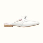 Hermes Women Oz Mule Goatskin "Brides De Gala Shadow"-White