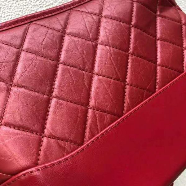 Chanel Women Chanel’s Gabrielle Hobo Bag Aged Smooth Calfskin-Red (11)