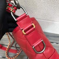 Chanel Women Chanel’s Gabrielle Hobo Bag Aged Smooth Calfskin-Red