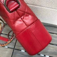 Chanel Women Chanel’s Gabrielle Hobo Bag Aged Smooth Calfskin-Red