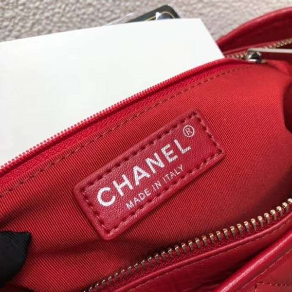 Chanel Women Chanel’s Gabrielle Hobo Bag Aged Smooth Calfskin-Red (9)