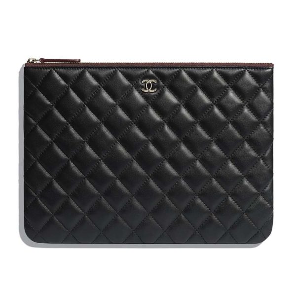 Chanel Women Classic Pouch Lambskin & Gold-Tone Metal-Black