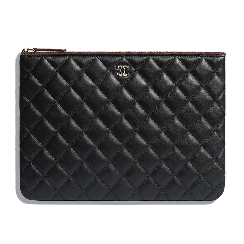 Classic mini pouch - Lambskin & silver-tone metal, black — Fashion, CHANEL