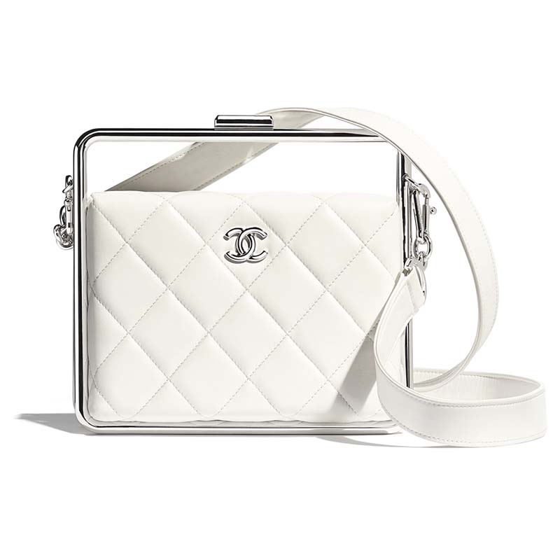 white and silver clutch