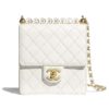Chanel Women Flap Bag Goatskin Acrylic Beads & Gold-Tone Metal