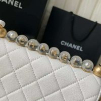 Chanel Women Flap Bag Goatskin Acrylic Beads & Gold-Tone Metal