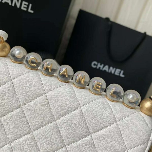 Chanel Women Flap Bag Goatskin Acrylic Beads & Gold-Tone Metal (3)