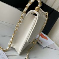 Chanel Women Flap Bag Goatskin Acrylic Beads & Gold-Tone Metal