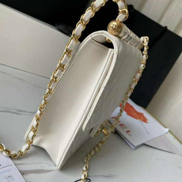 Chanel Women Flap Bag Goatskin Acrylic Beads & Gold-Tone Metal (4)