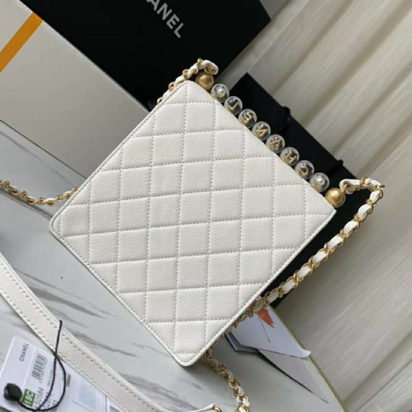 Chanel Women Flap Bag Goatskin Acrylic Beads & Gold-Tone Metal (6)