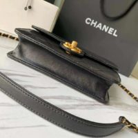 Chanel Women Flap Bag Goatskin Acrylic Beads & Ruthenium-Finish Metal