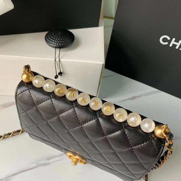 Chanel Women Flap Bag Goatskin Acrylic Beads & Ruthenium-Finish Metal (5)