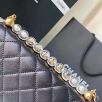 Chanel Women Flap Bag Goatskin Acrylic Beads & Ruthenium-Finish Metal