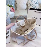 Chanel Women Shopping Bag Mixed Fibers Imitation Pearls & Gold-Tone Metal