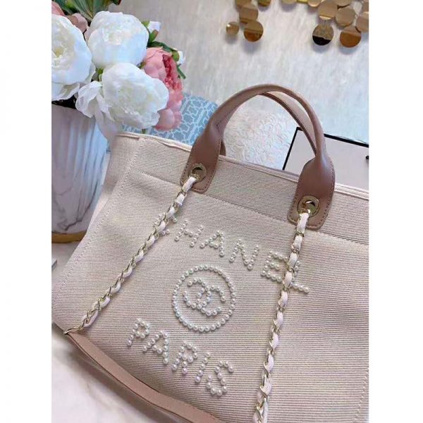 Chanel Women Shopping Bag Mixed Fibers Imitation Pearls & Gold-Tone Metal (5)