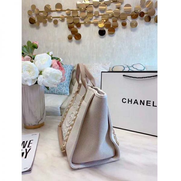 Chanel Women Shopping Bag Mixed Fibers Imitation Pearls & Gold-Tone Metal (6)