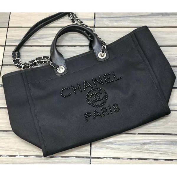 Chanel Women Shopping Bag Mixed Fibers Imitation Pearls & Silver-Tone Metal (2)