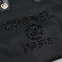 Chanel Women Shopping Bag Mixed Fibers Imitation Pearls & Silver-Tone Metal