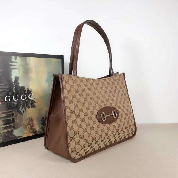 Gucci GG Unisex Gucci 1955 Horsebit Tote Bag Original GG Canvas (4)