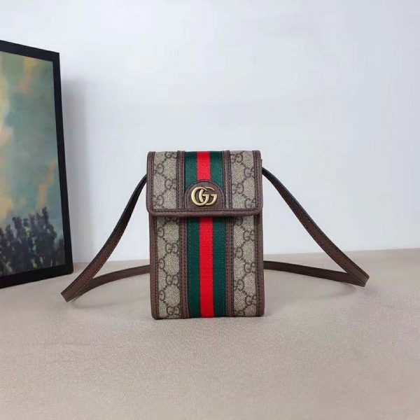 Gucci GG Unisex Ophidia Mini Bag Original GG Canvas-Brown (3)