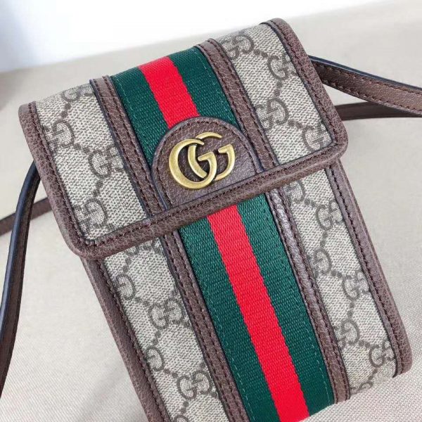 Gucci GG Unisex Ophidia Mini Bag Original GG Canvas-Brown (5)