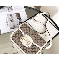 Gucci GG Women Gucci 1955 Horsebit Small Shoulder Bag-White