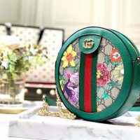 Gucci GG Women Ophidia GG Flora Mini Round Shoulder Bag